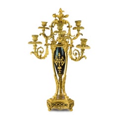 Pair of Napoleon III Gilt-Bronze Six-Light Candelabras Attributed to Beurdeley