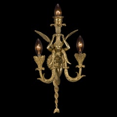 Pair of Napoléon III Gilt-Bronze Three-Light Wall Appliques, by Maison Millet