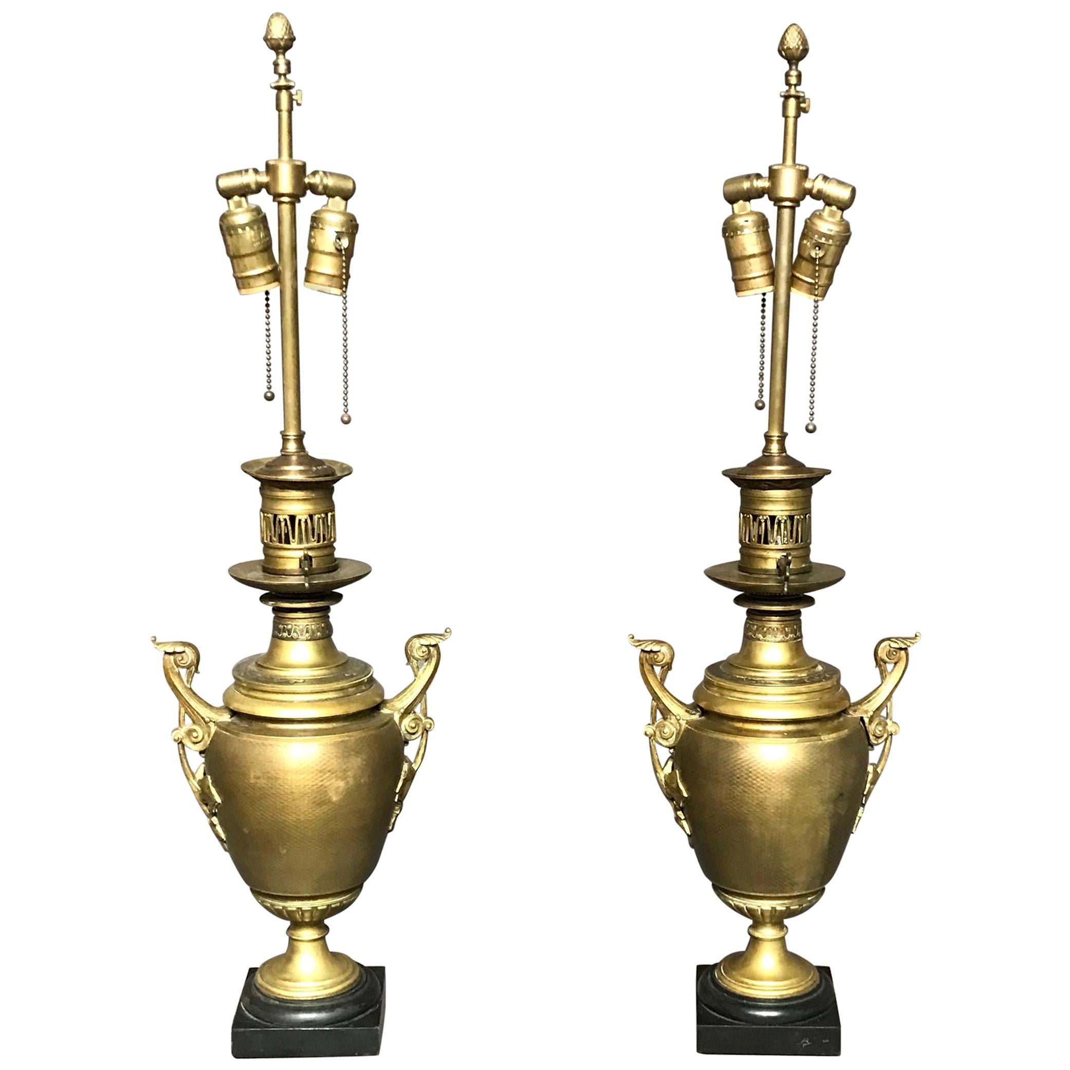 Pair of Napoleon III Lamps For Sale