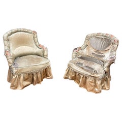 Pair of Napoléon III Low Chairs to Cover