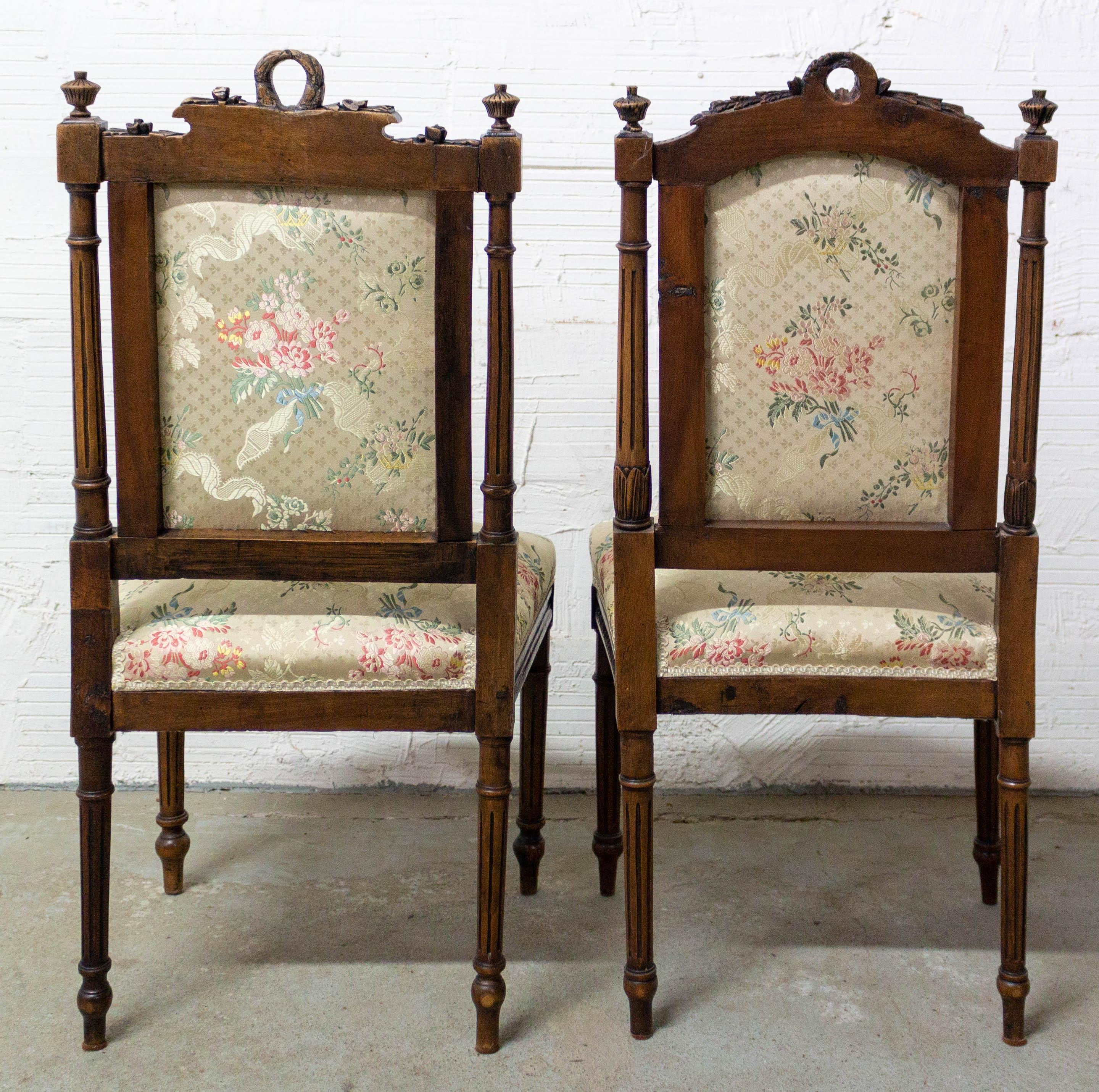 Upholstery Pair of Napoleon III Oak Chairs Upholstered French, Late 19th Century