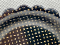 A Pair Papier-Mâché Coasters with Scalloped Edges, Star Pattern, France, 19th c.