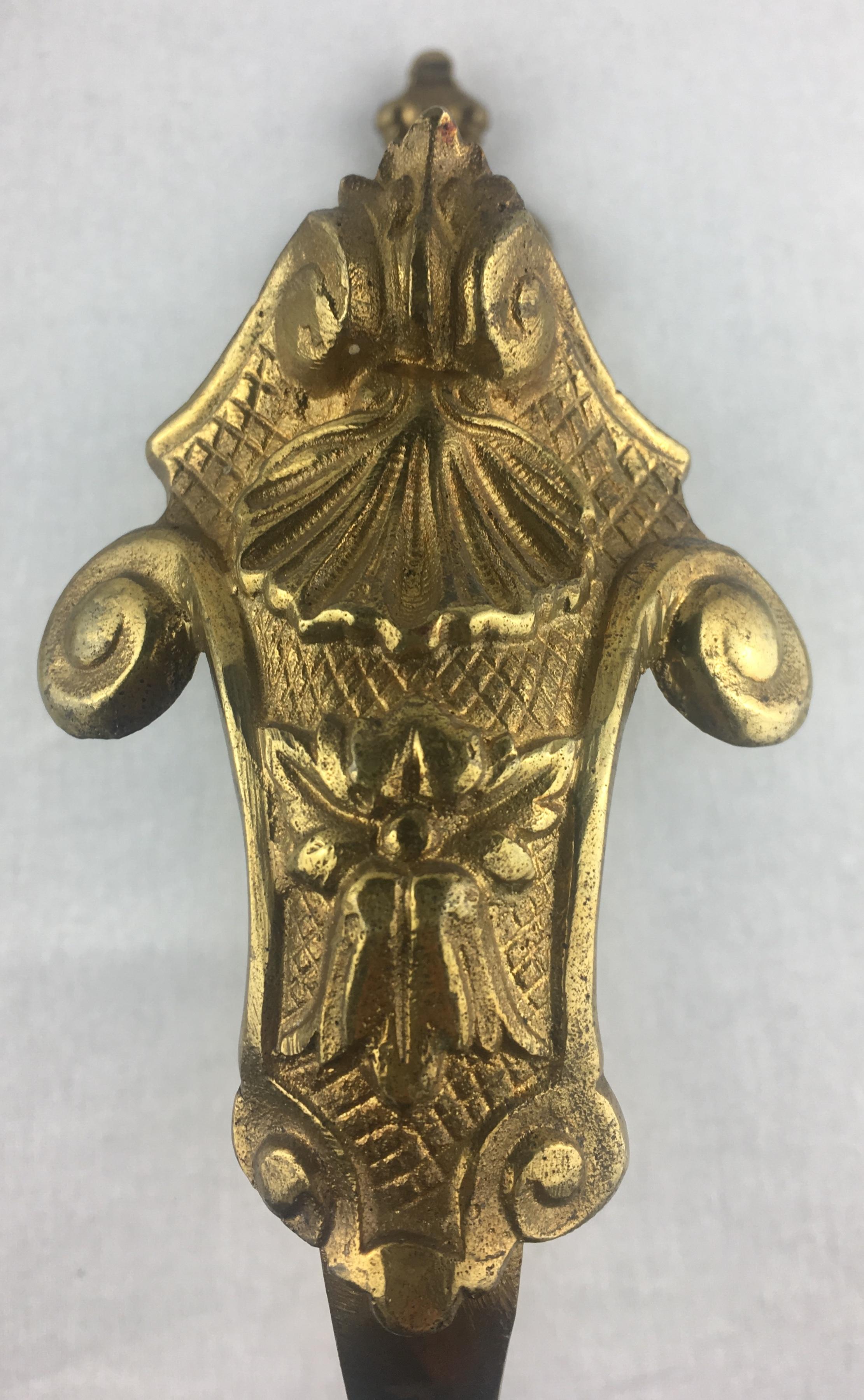 Pair of Napoleon III Period Empire Gilt Bronze Curtain Hooks or Tie Backs In Good Condition In Miami, FL