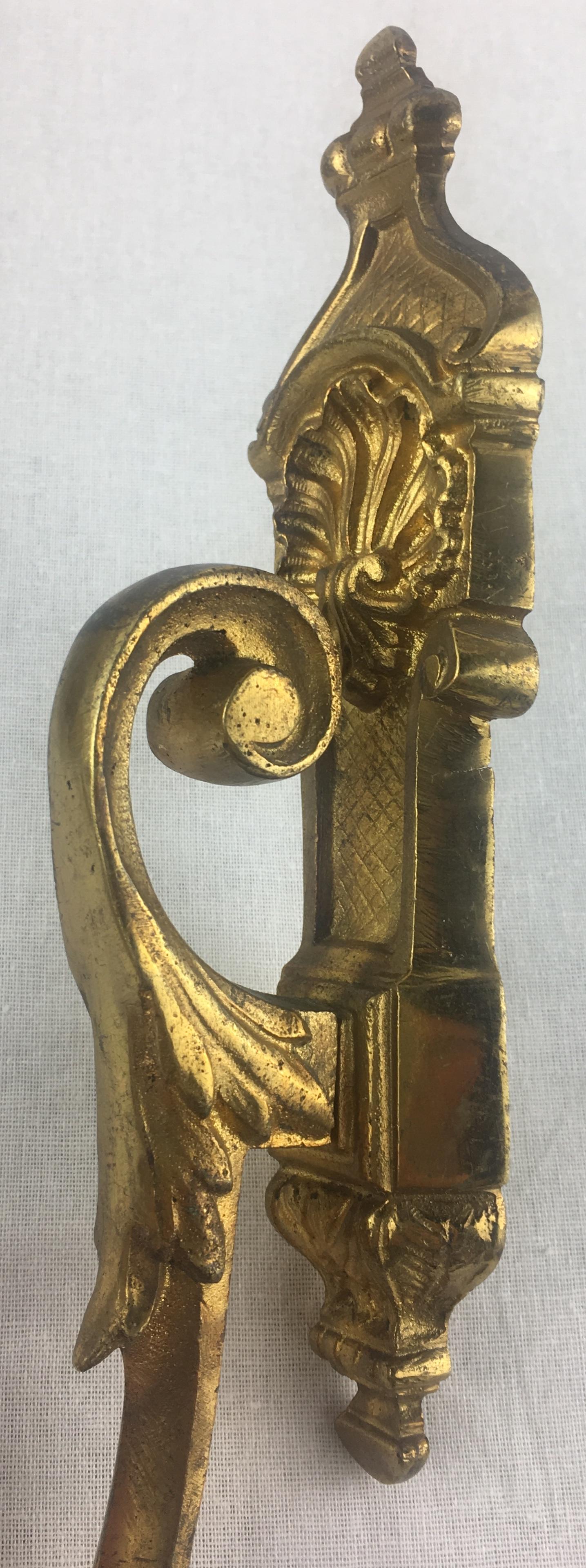 19th Century Pair of Napoleon III Period Empire Gilt Bronze Curtain Hooks or Tie Backs