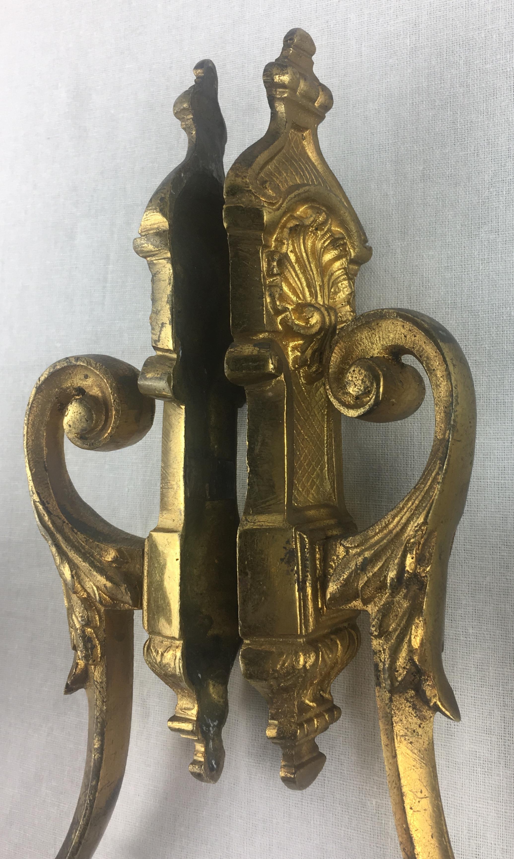 Pair of Napoleon III Period Empire Gilt Bronze Curtain Hooks or Tie Backs 3