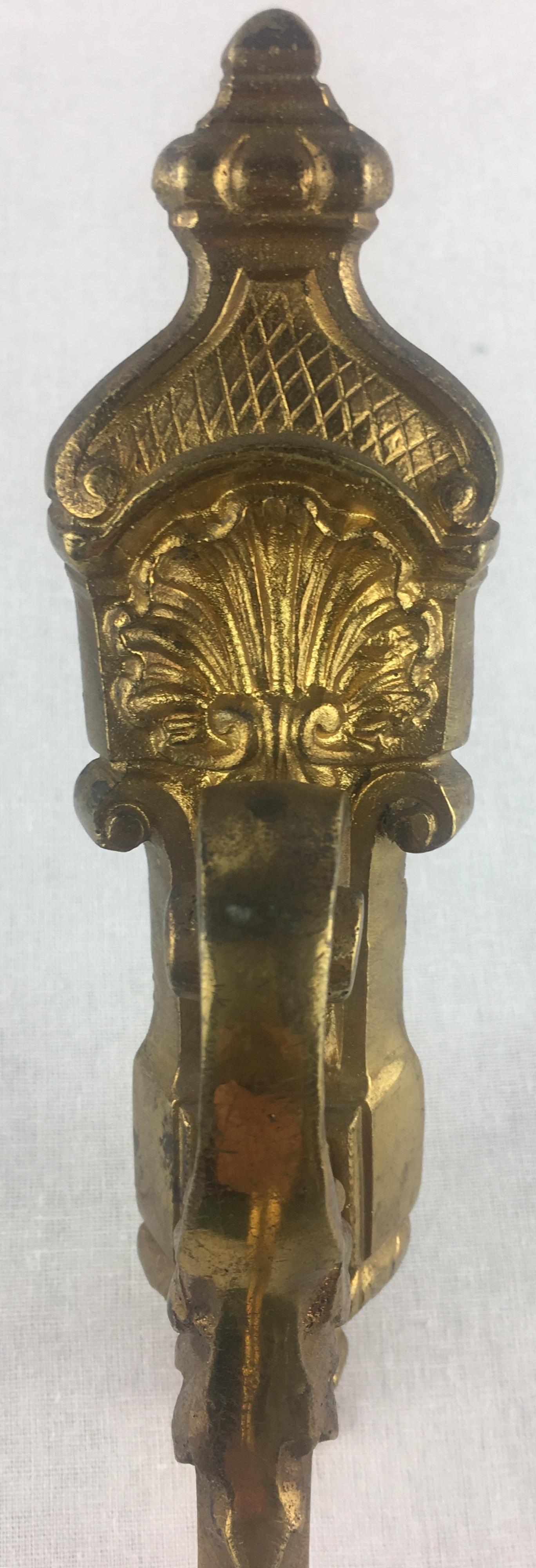 Pair of Napoleon III Period Empire Gilt Bronze Curtain Hooks or Tie Backs 4