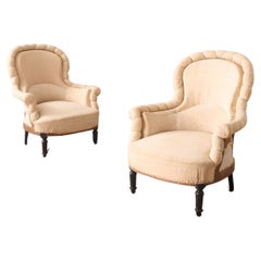 Pair of Napoleon III Pie crust armchairs