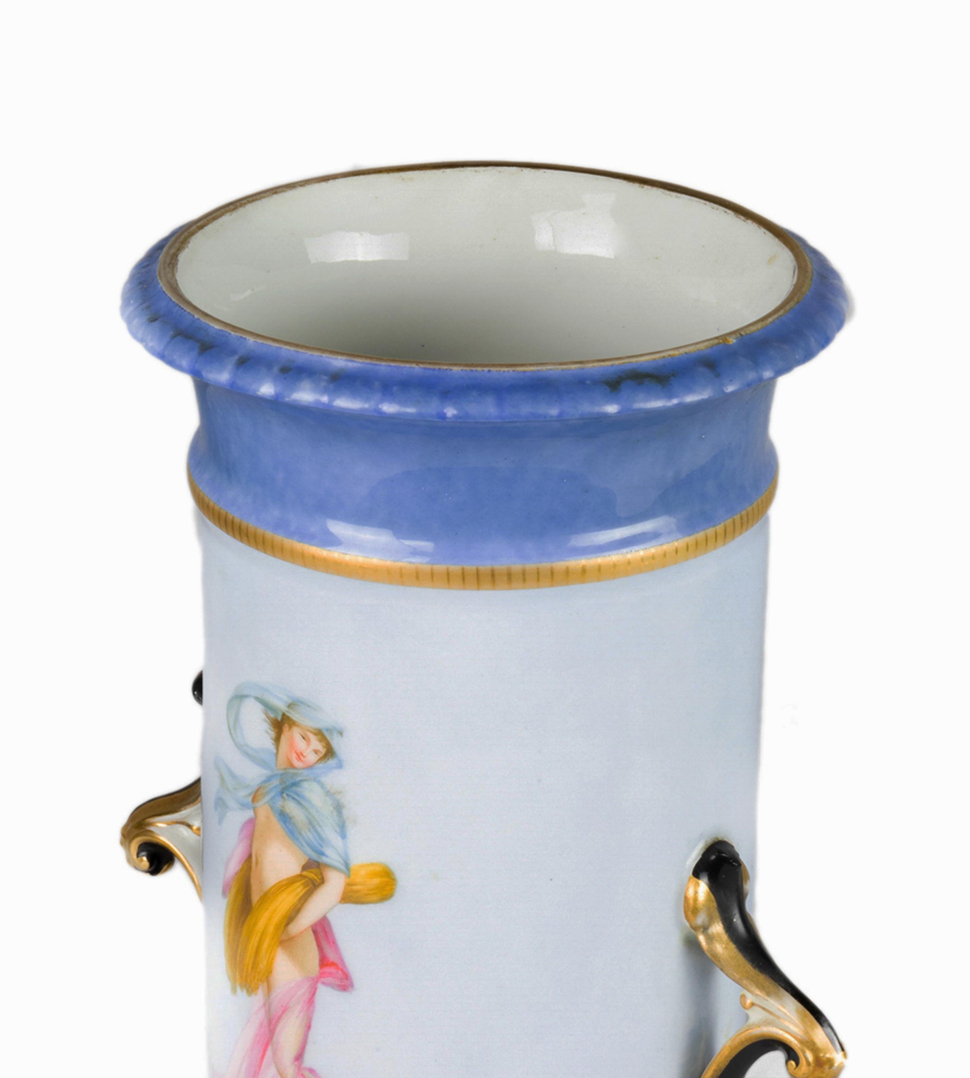 Pair Of Napoleon III Porcelain Vases, (19th Century), Jean Nast For Sale 4