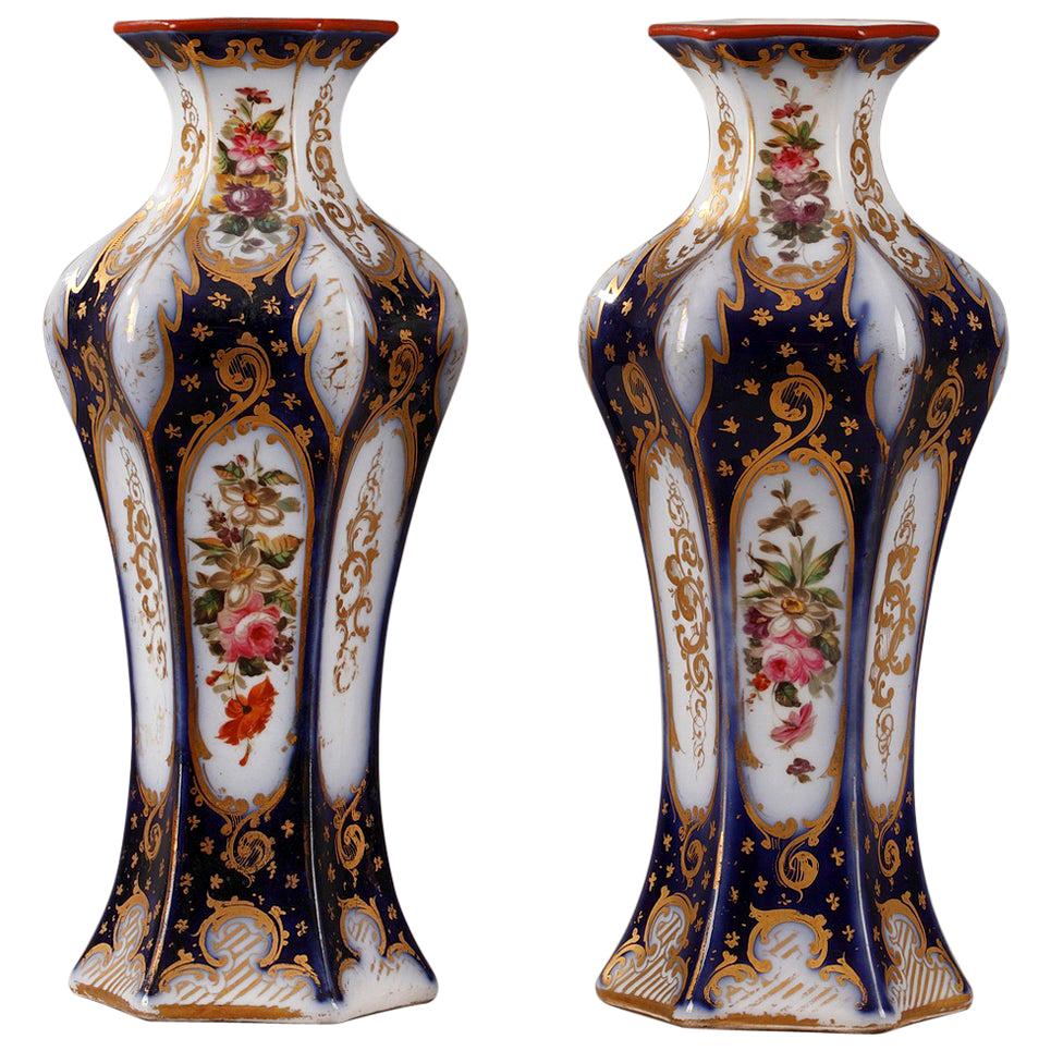Pair of Napoleon III Porcelain Vases