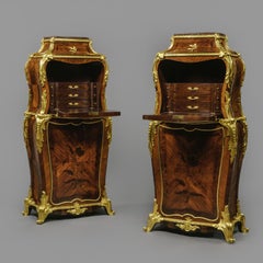 Pair of Napoleon III Secrétaires A Abbatants by Henry Dasson