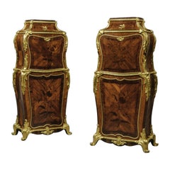 Antique Pair of Napoleon III Secrétaires A Abbatants by Henry Dasson