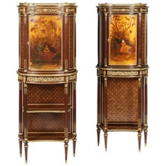Beistellschränke Napoleon III. mit Vernis Martin- und Goldbronze-Dekoration, Paar