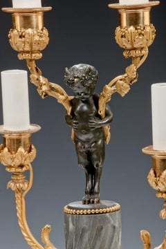 Pair of Napoleon III Six-Light Candelabra