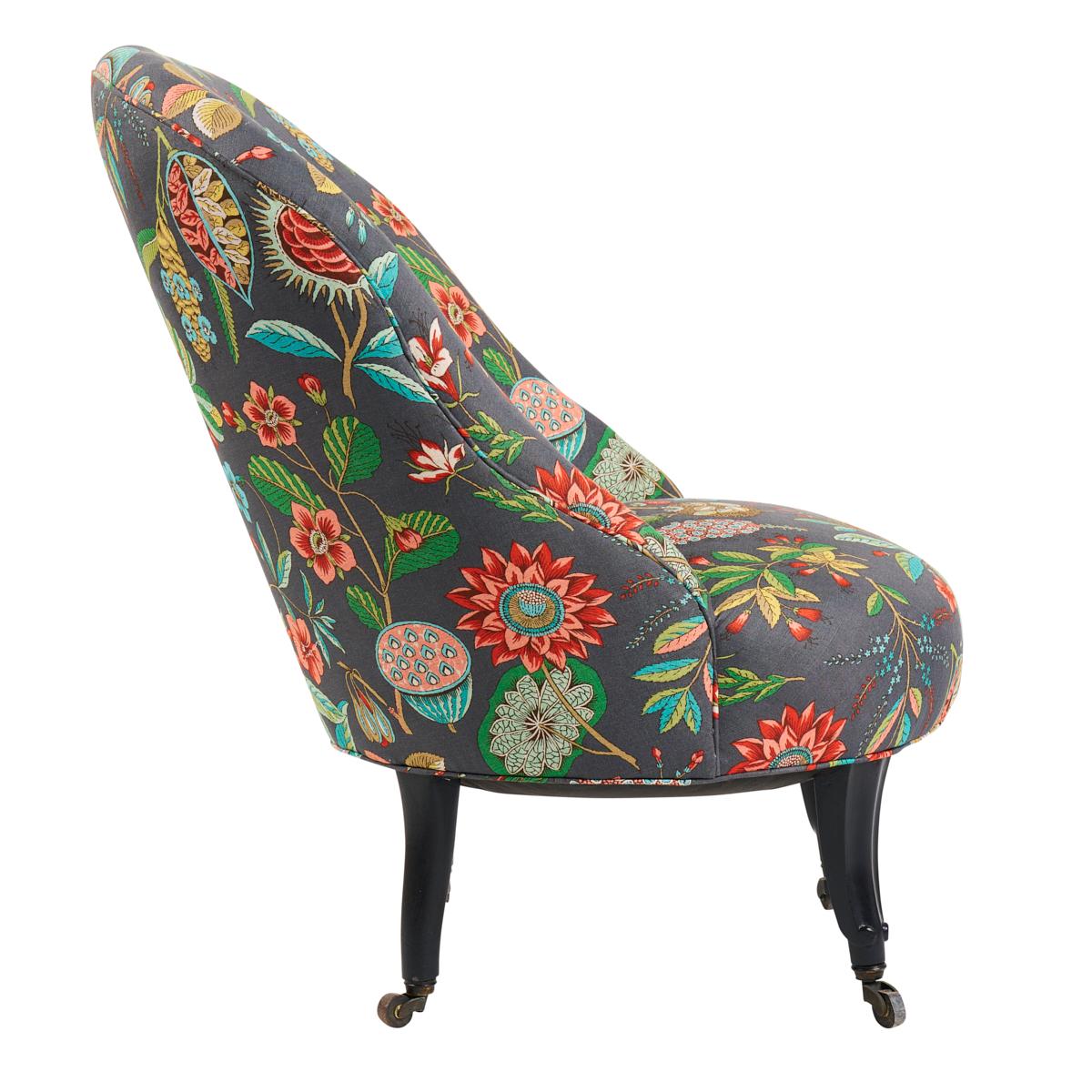 French Pair of Napoleon III Slipper Chairs, 1830s, France, Newly Reupholstered Fabric For Sale
