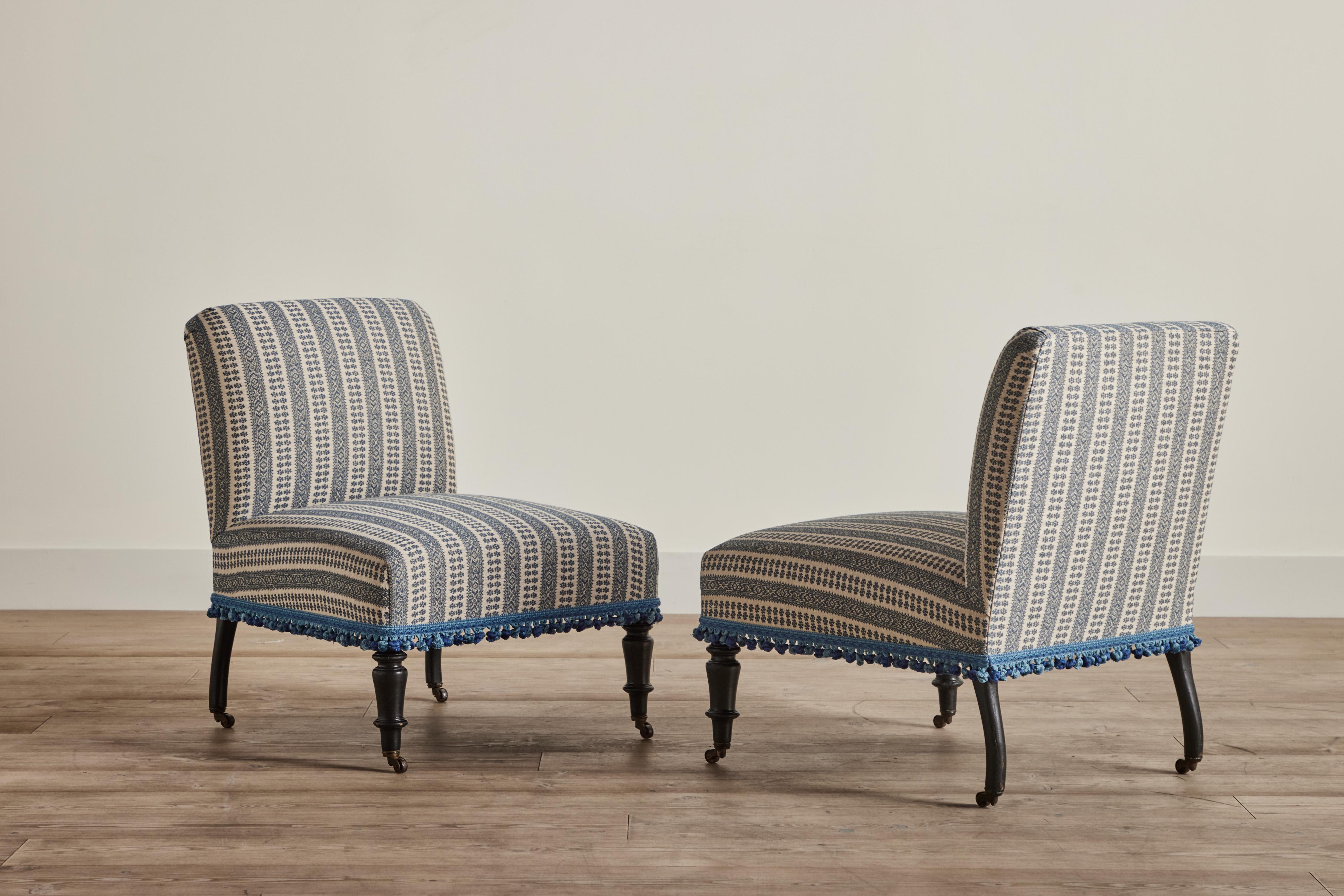 French Pair of Napoleon III Slipper Chairs