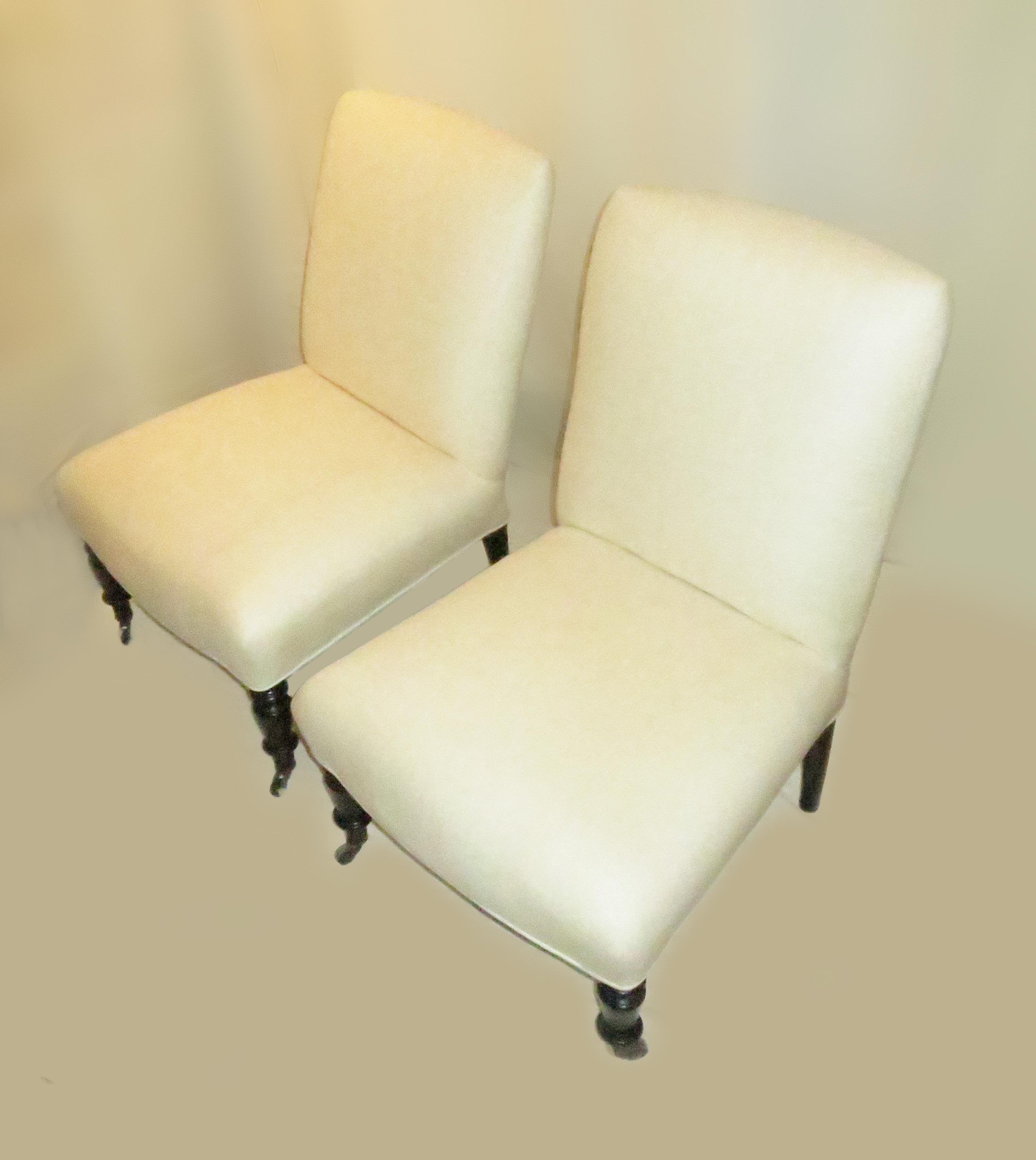 French Pair of Napoleon III Slipper Chairs