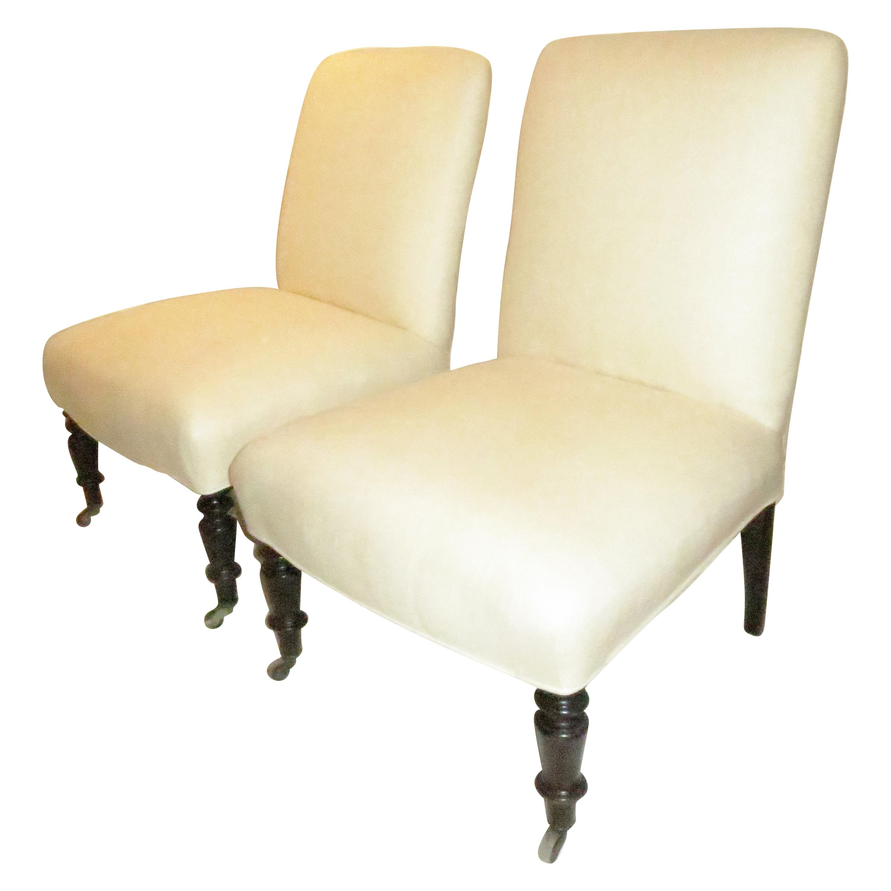 Pair of Napoleon III Slipper Chairs