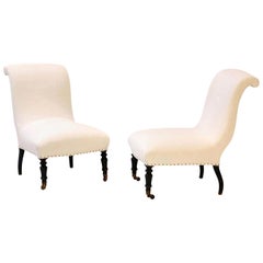 Pair of Napoleon III Slipper Chairs