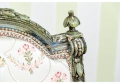 Pair Of Napoleon III Style Carved And Pair Decorated Upholstered Armchairs