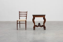 Pair of Napoleon III style Carved Walnut side tables with Bluestone tops, France