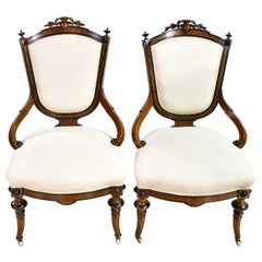 Paire de fauteuils Napoléon III en noyer ébonisé et ronce, vers 1870