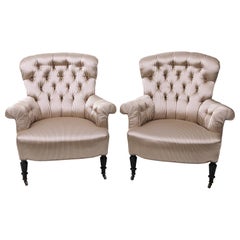 Pair of Napoleon III Upholstered Chairs