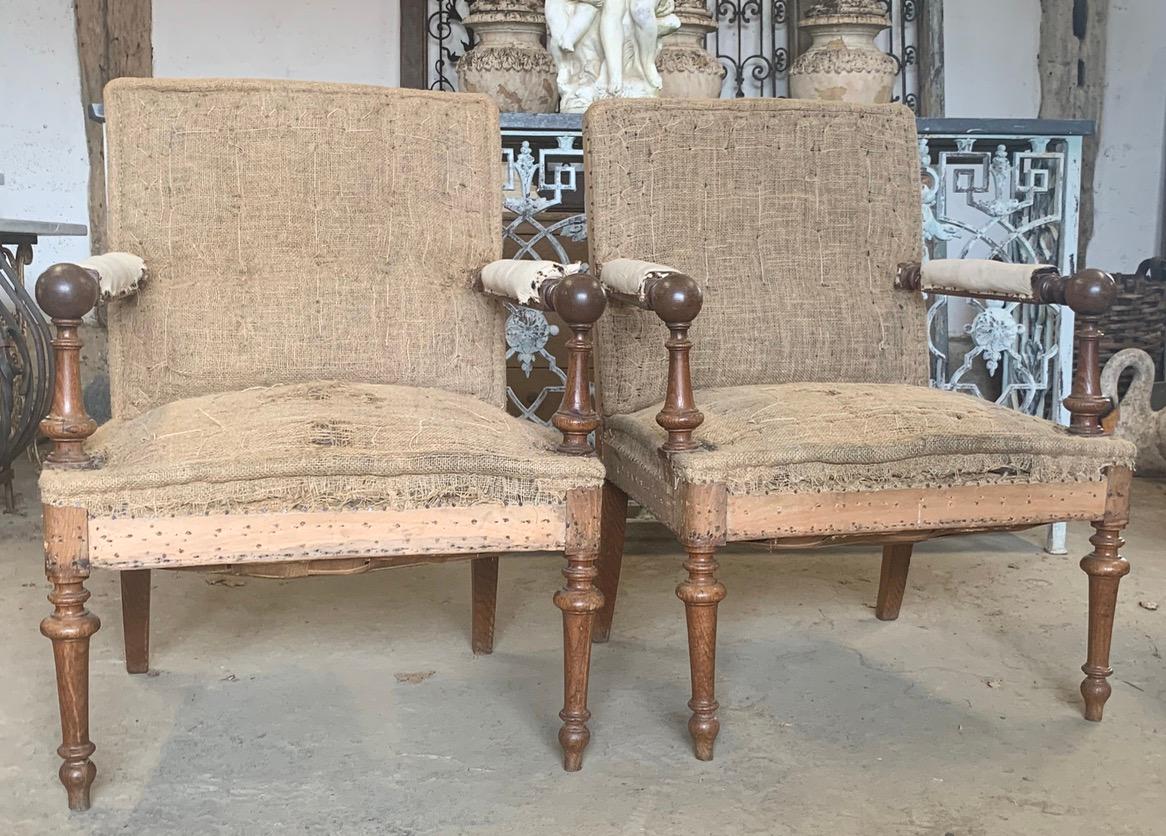 Pair Of Napoleon lll Armchairs In Good Condition In Ongar, GB