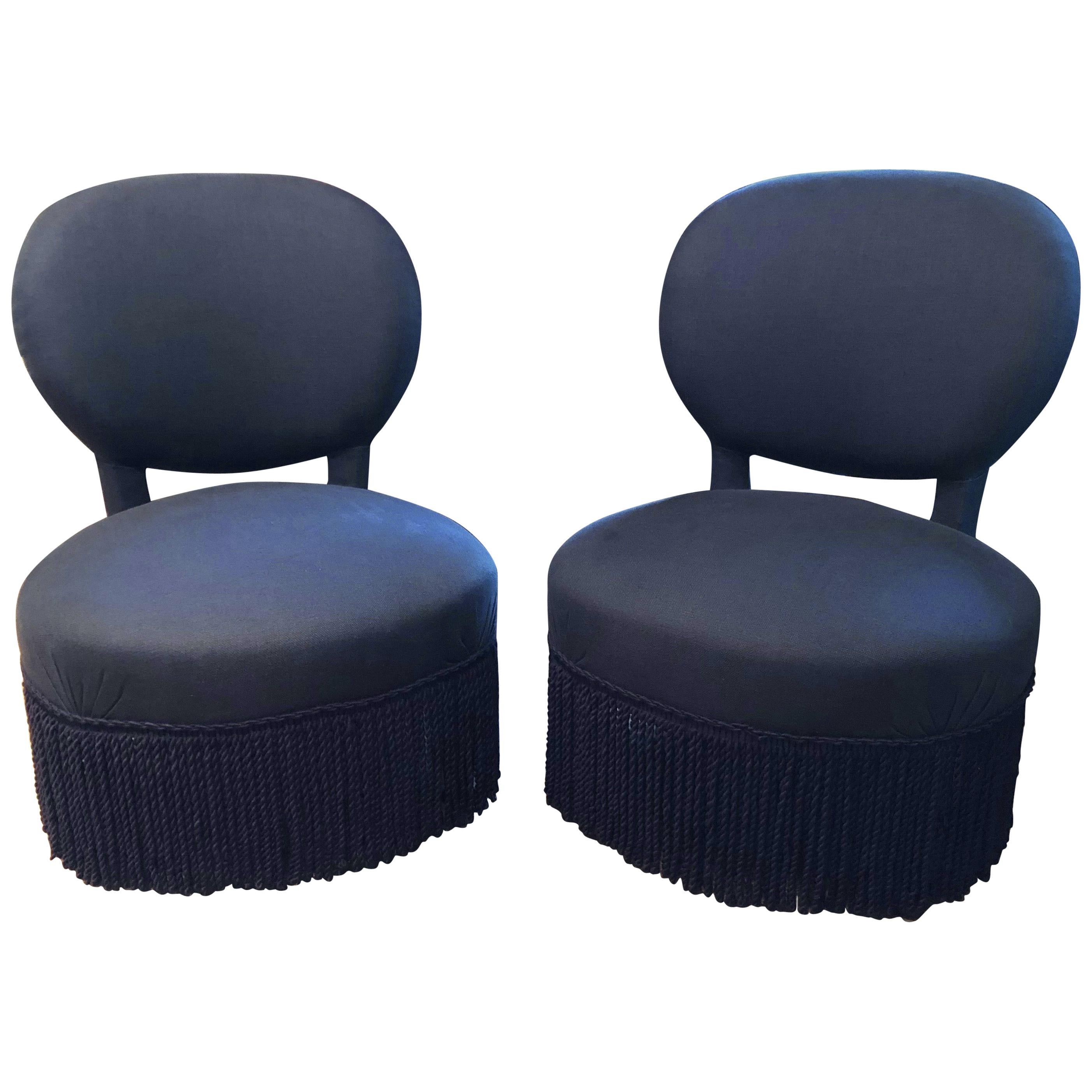 Pair of Napoleon Style Slipper Chairs