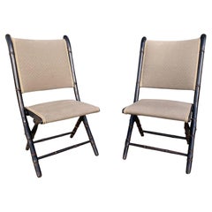 Pair Of Napoleon Three Folding Armchairs bamboo