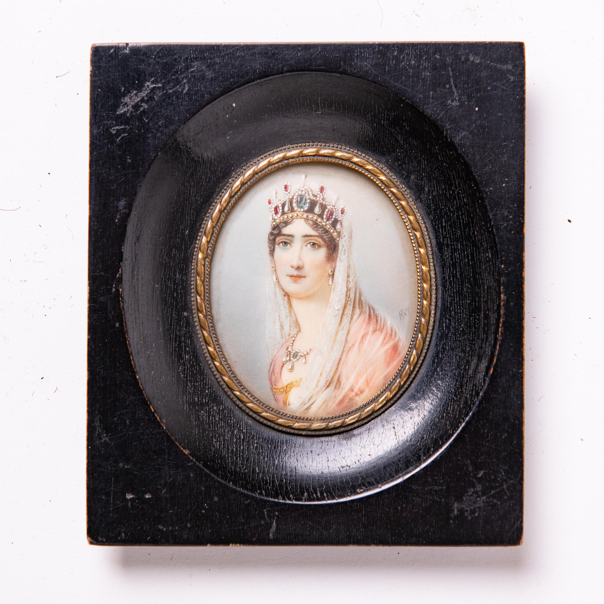 Hand-Painted Pair of Napoleonic Portraits For Sale