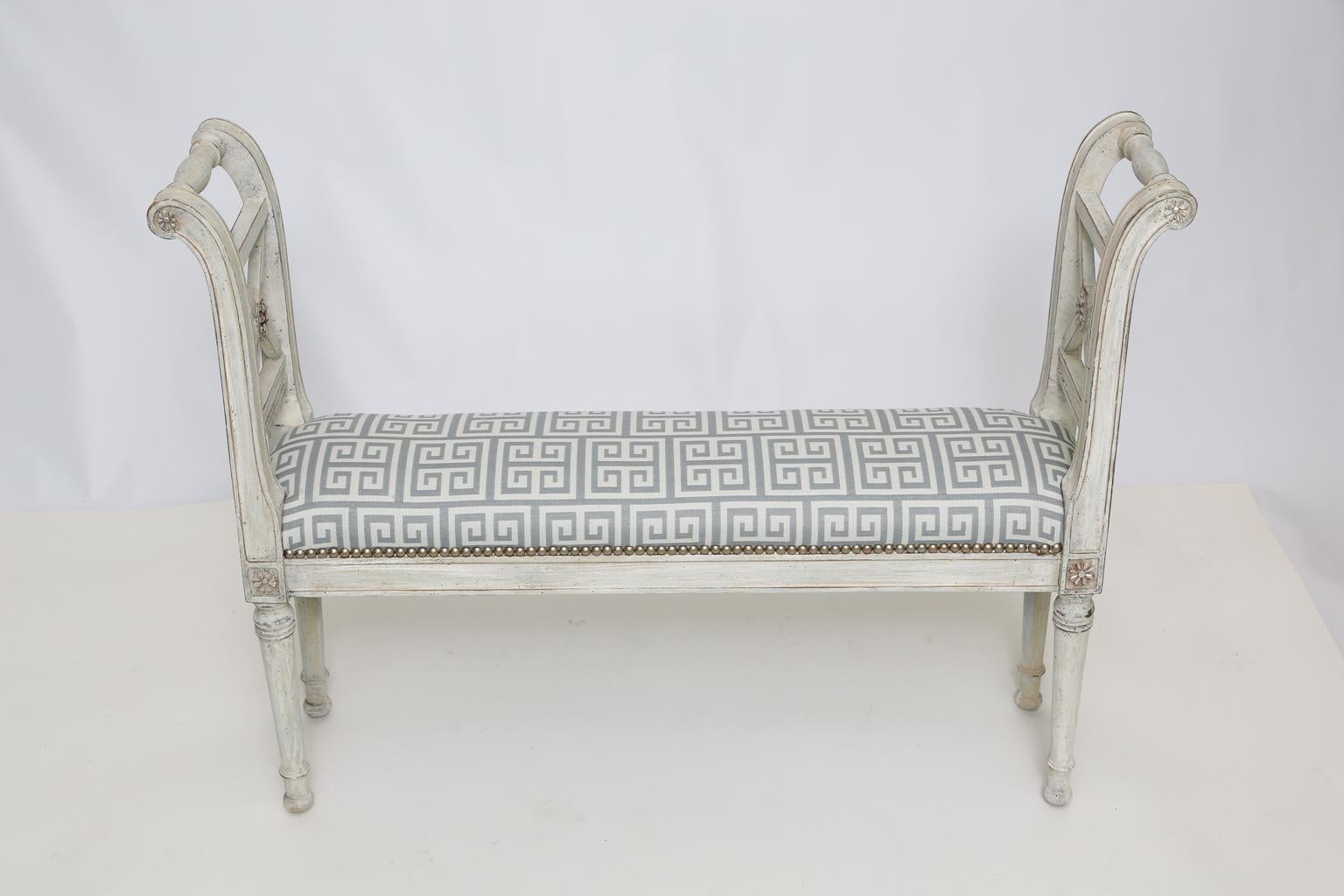 Neoclassical Narrow, Directoire Style, Painted Window Seat