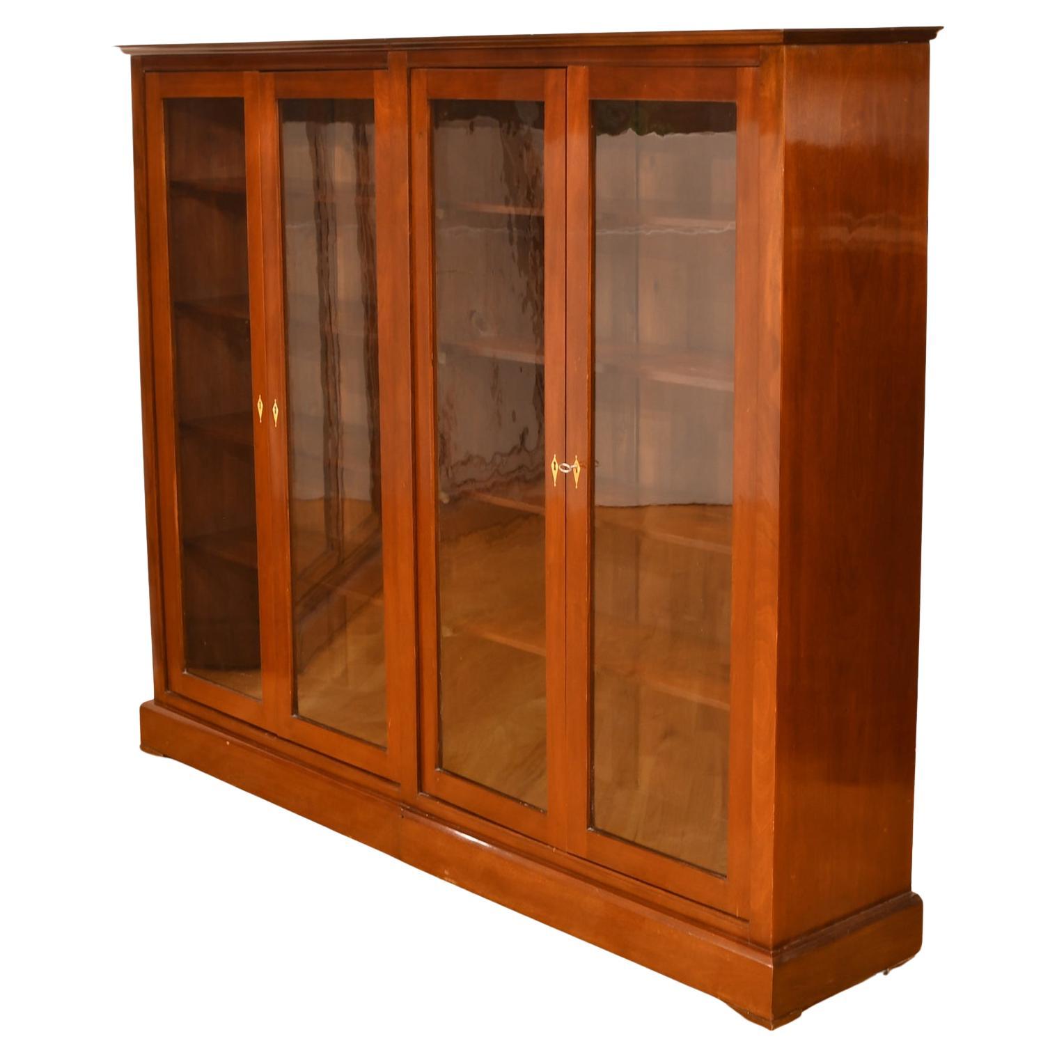 Pair of Art Deco Bookcases in Mahogany with Glass Paneled Doors, Denmark, c 1920 In Good Condition In Miami, FL