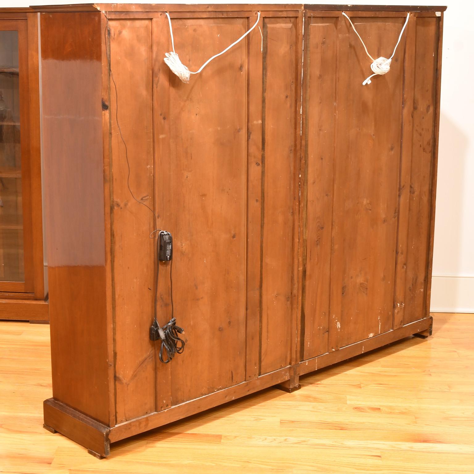 Pair of Art Deco Bookcases in Mahogany with Glass Paneled Doors, Denmark, c 1920 1