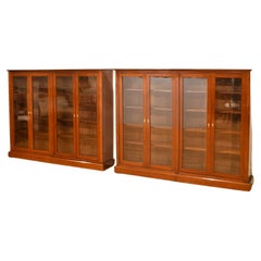 Pair of Art Deco Bookcases in Mahogany with Glass Paneled Doors, Denmark, c 1920