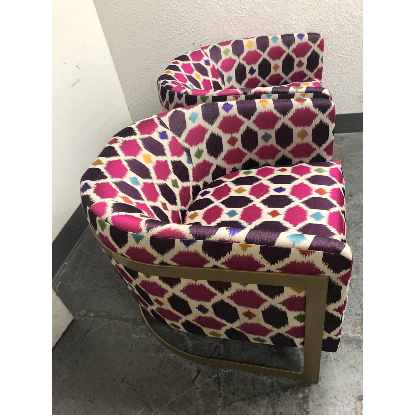 Pair of Nathan Anthony Korz Chair by Tina Nicole and Kravet Fabric im Zustand „Gut“ im Angebot in San Francisco, CA