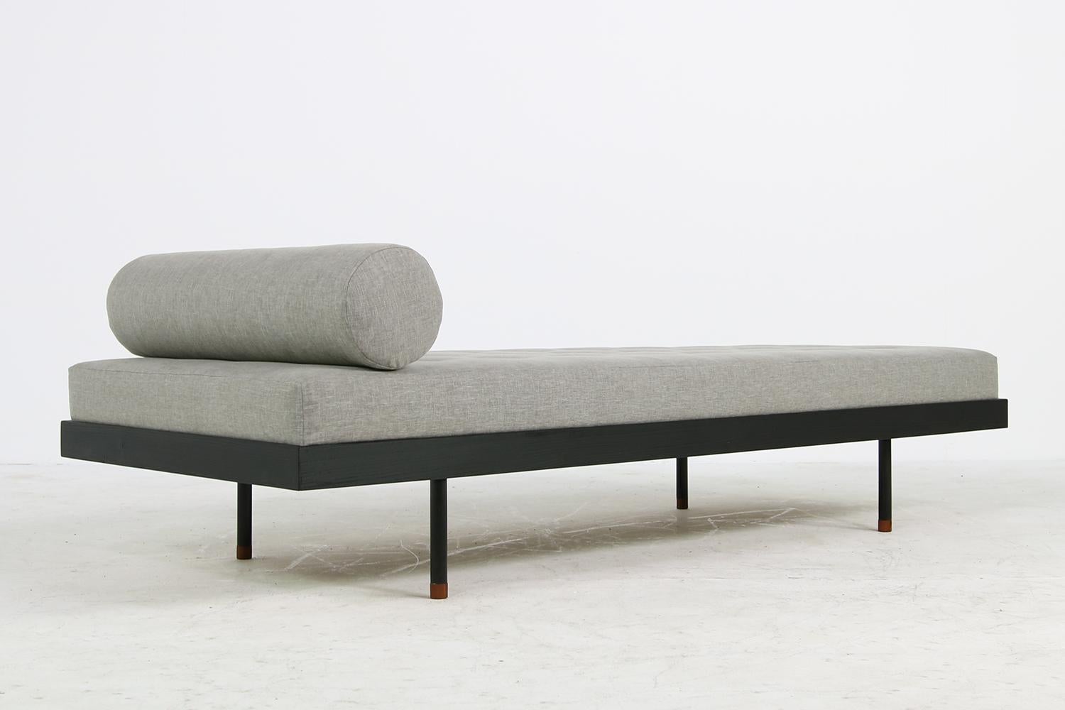 Pair of Nathan Lindberg 'Black Edition' Daybed Larch Wood, Metal, Teak, Grey For Sale 1