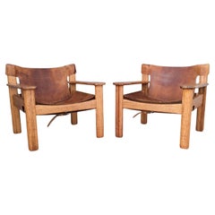 Pair of "Natura" leather armchairs by Karin Mobring, 1970s