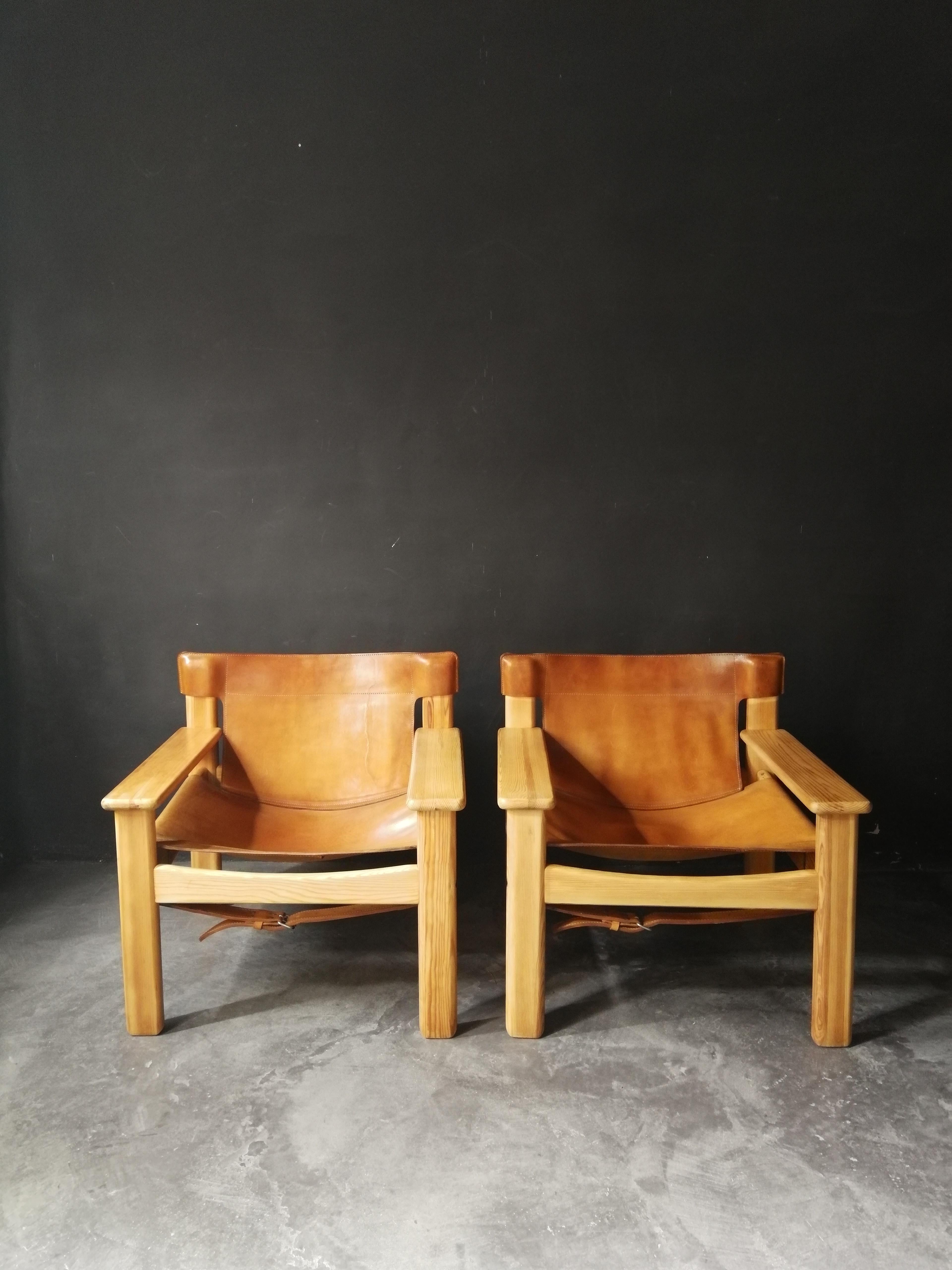 Swedish Pair of Natura Safari Lounge Chairs by Karin Mobring, 1970s