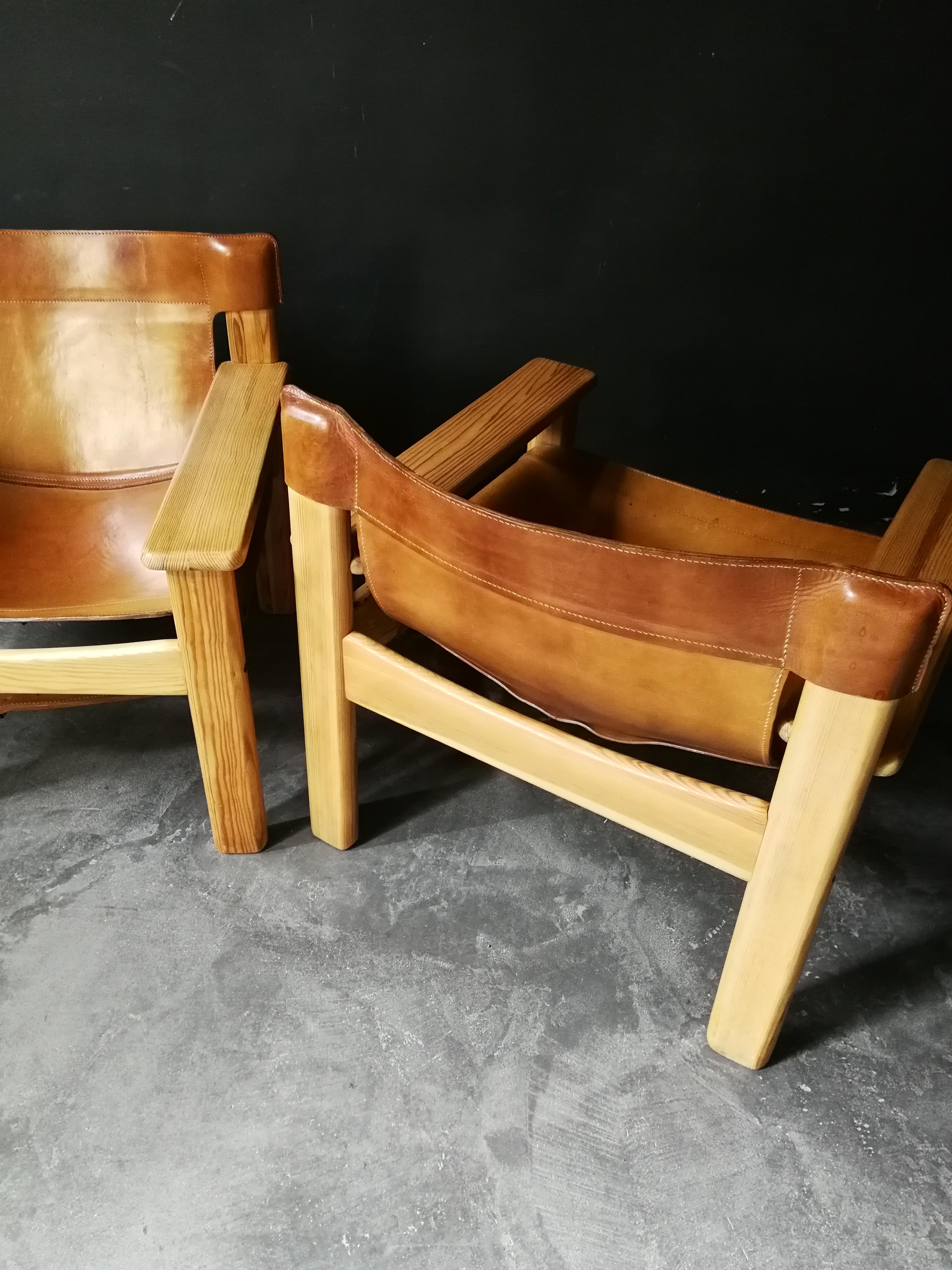 Pair of Natura Safari Lounge Chairs by Karin Mobring, 1970s In Good Condition In Merchtem, Merchtem