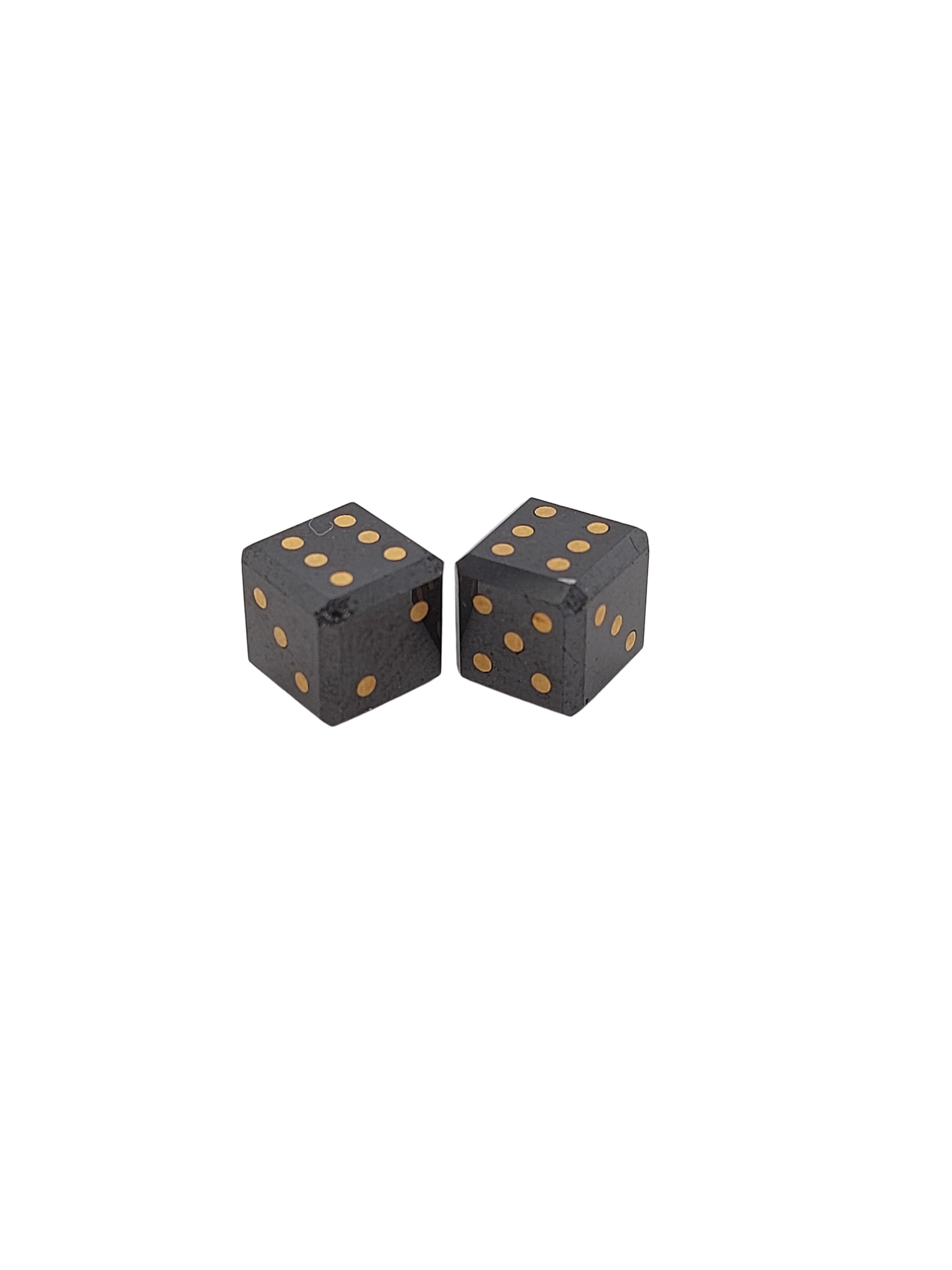 Paire de cubes/de glaces en diamants noirs naturels de 15,4 carats avec incrustation en or Neuf - En vente à Antwerp, BE