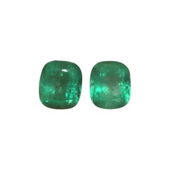 Natural Cushion Colombian Emeralds 11.63 Carats Pair or Individual 