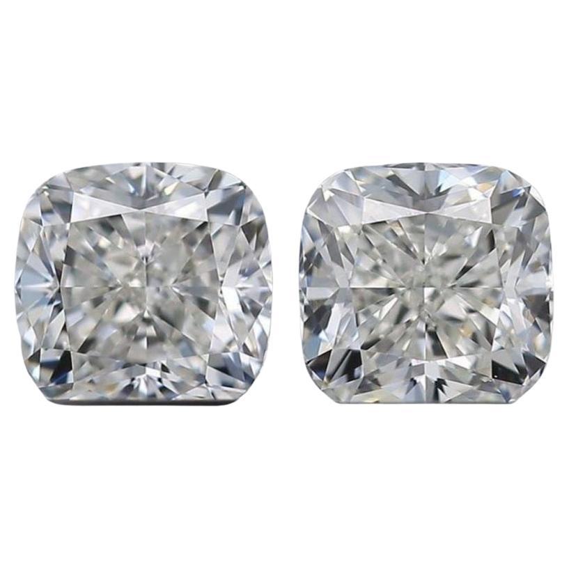 Pair of Natural Cushion Diamonds with a 1.01 Total Carat G VVS1-VS1, GIA Cert For Sale