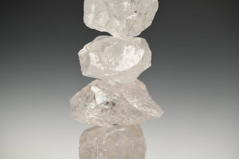 Pair of Natural Form Rock Crystal Quartz Lamps In Excellent Condition For Sale In New York, NY