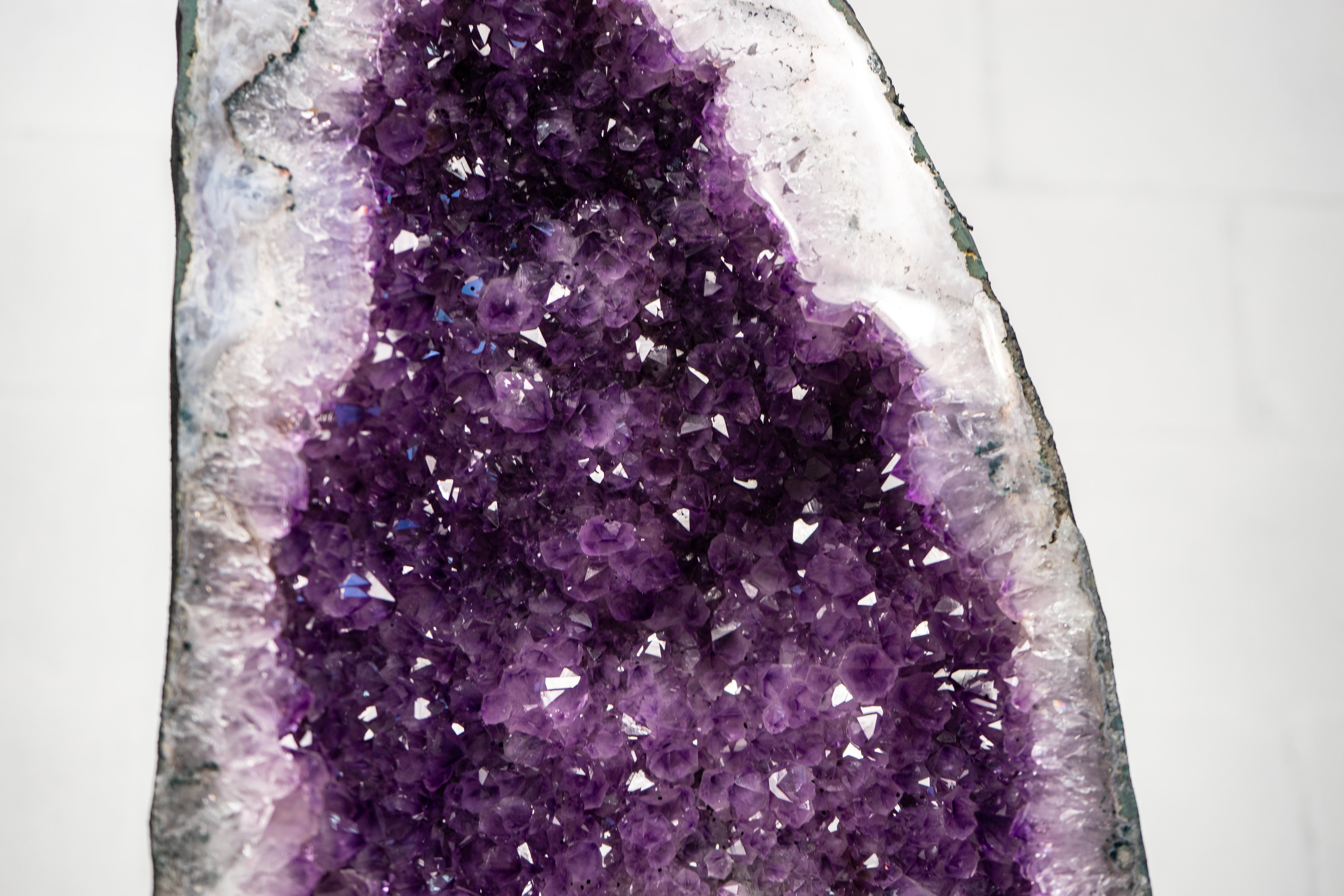 Pair of Natural Galaxy Purple Amethyst Geodes In New Condition For Sale In Ametista Do Sul, BR