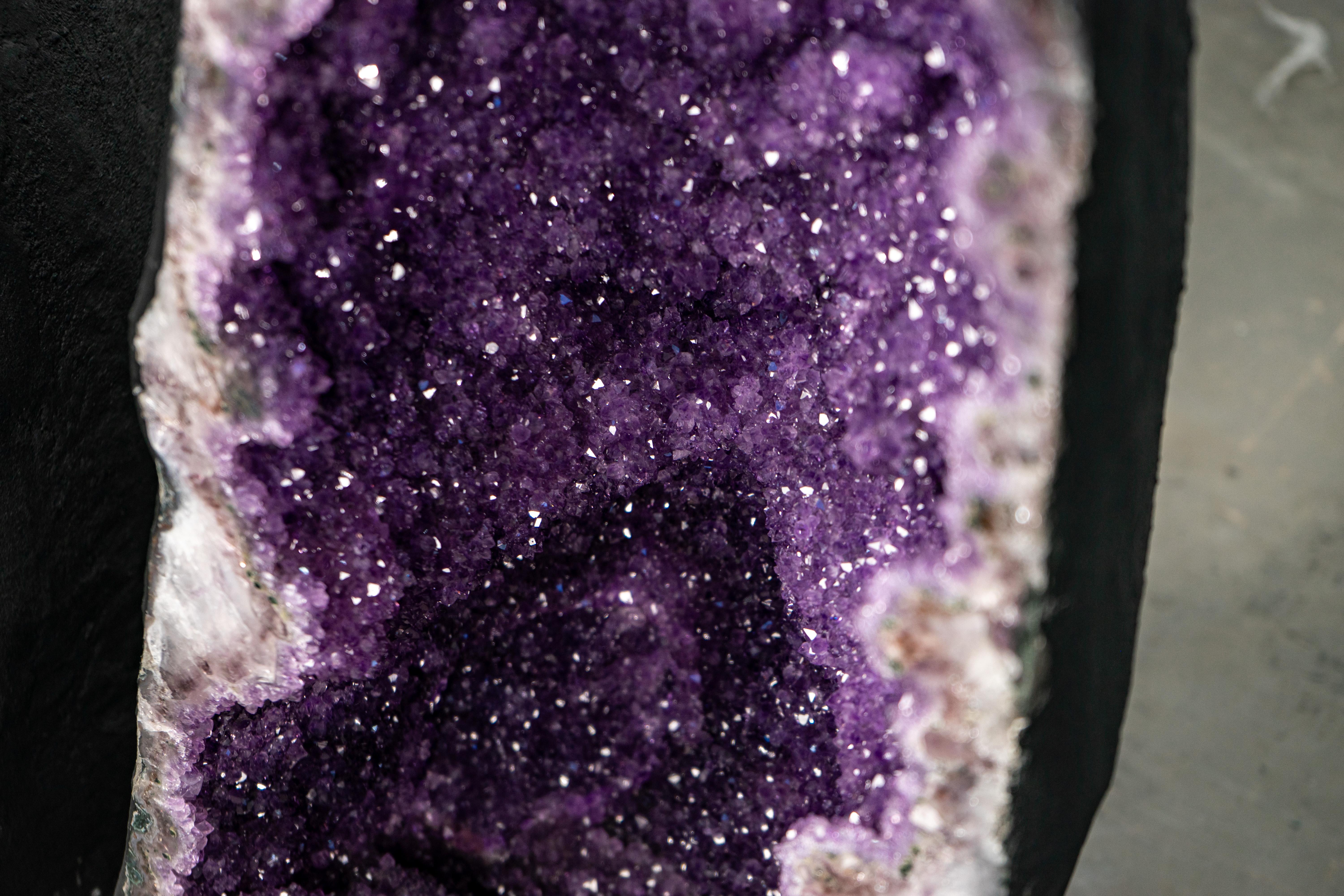 Paar natürliche Galaxy lila Amethyst Geoden (Kristall) im Angebot