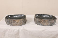 Pair of Natural Handcrafted River Rock Sinks