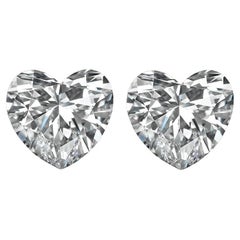 Paire de diamants naturels en forme de cœur, 3,26 carats certifiés GIA