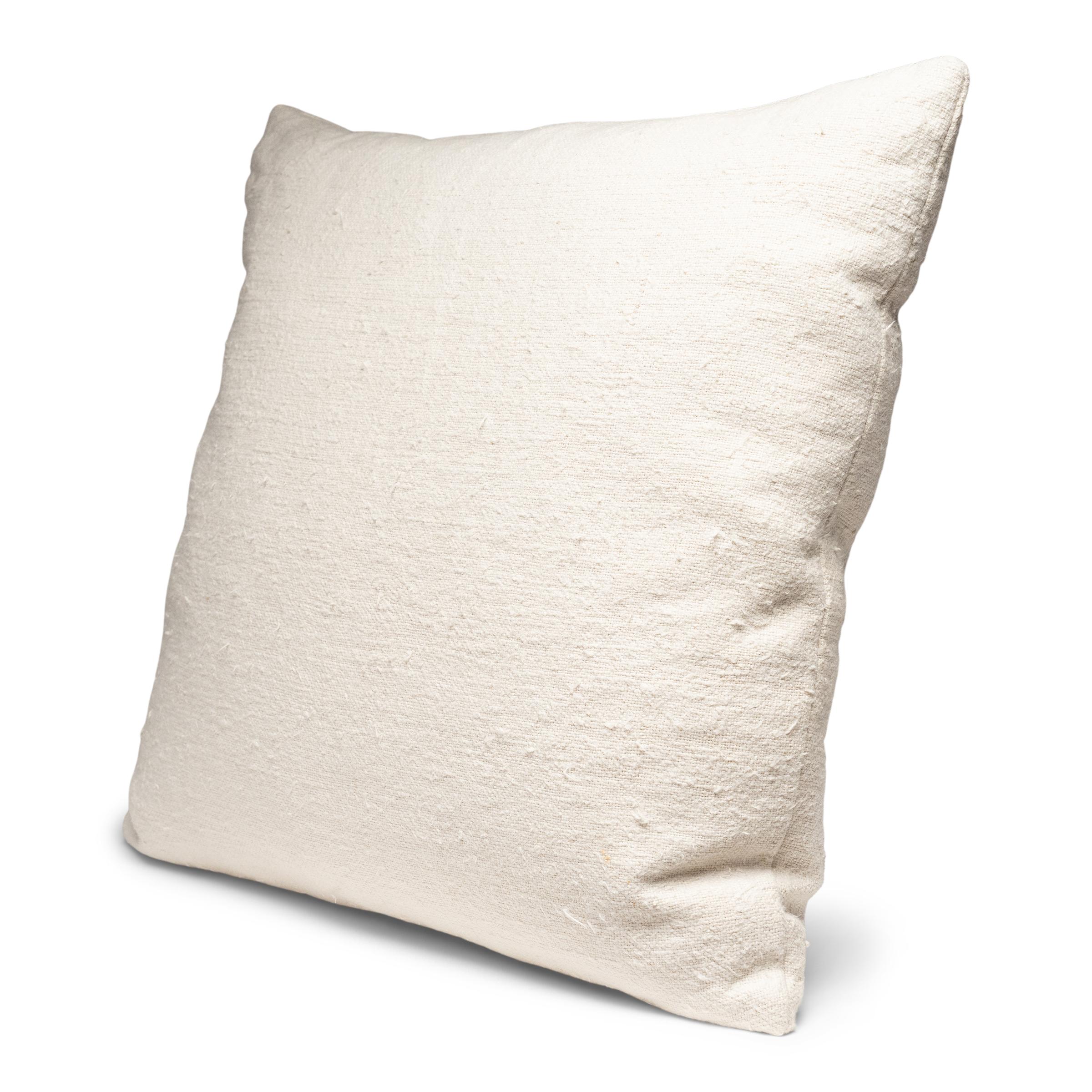Américain Paire de coussins en coton blanc naturel en vente