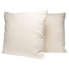 Paire de coussins en coton blanc naturel