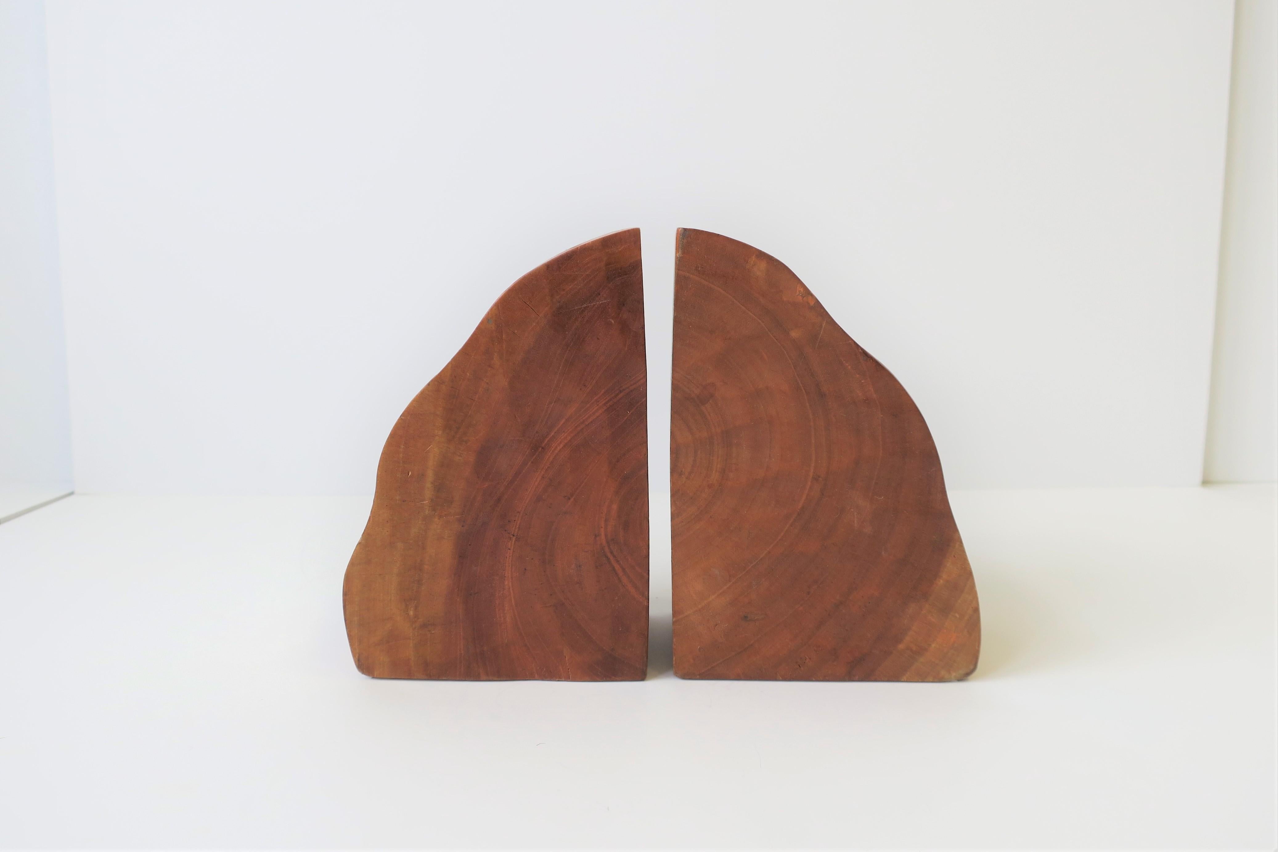 20th Century Natural Wood Bookends, Pair